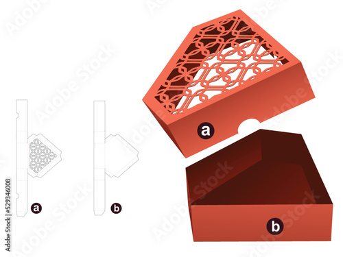 packaging box die cut template and 3D mockup