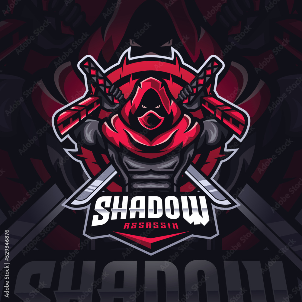 Sahdow Assassin Mascot Esport Logo Design Illustration For Gaming Club
