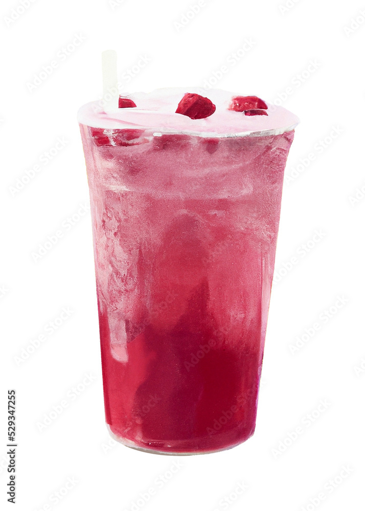 frozen smoothie - glass of juice - isolated illustration frozen smoothie - glass of juice - isolated illustration