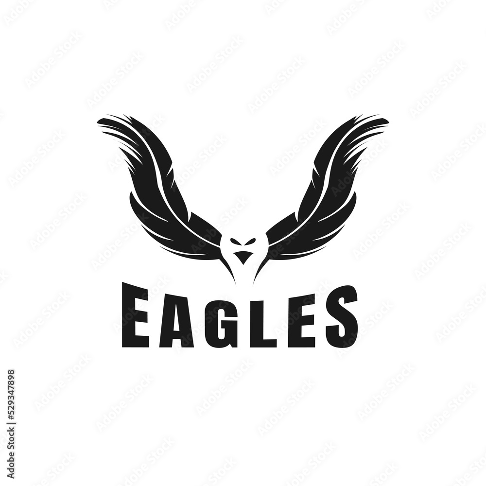 Fototapeta premium Feather Shape Eagle Logo Vector