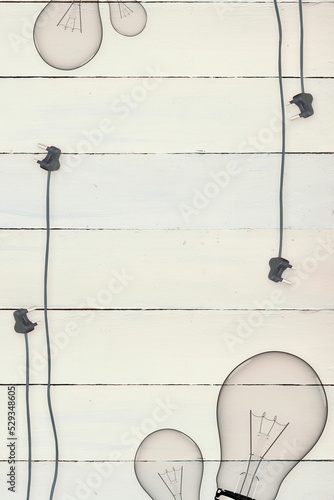 Bulb on wooden background
