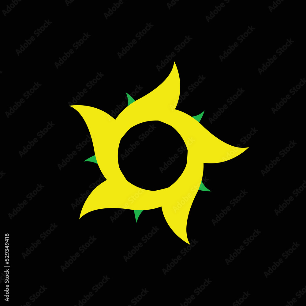 Yellow flower vector logo design Yellow flower vector logo design