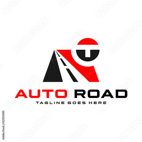asphalt road logo with letter T