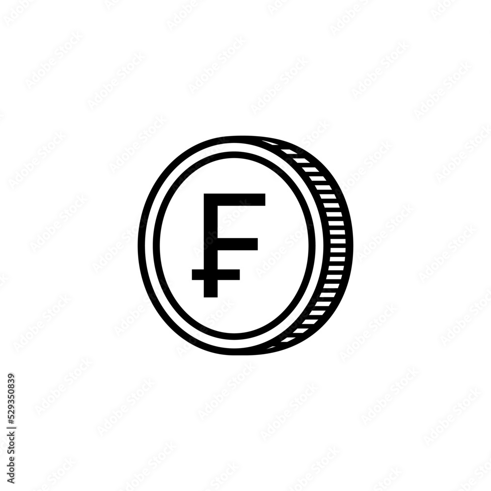 French Currency, France Money Icon Symbol. French Franc, FRF. Vector Illustration French Currency, France Money Icon Symbol. French Franc, FRF. Vector Illustration