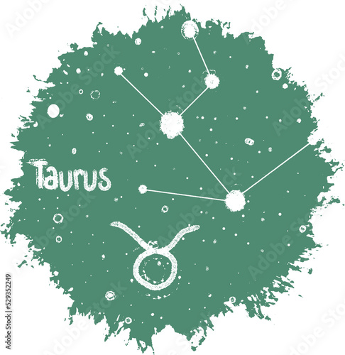 zodiac signs illustrations with constellations: taurus photo