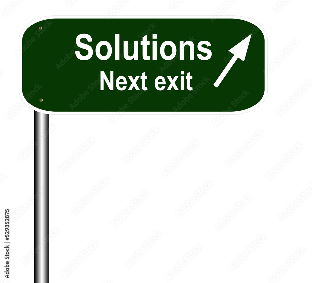 illustration of Solution next exit signpost on white background. illustration of Solution next exit signpost on white background.
