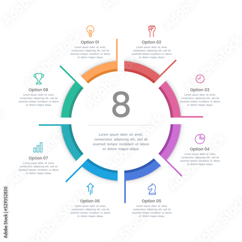Circle infographic 8 options to success
