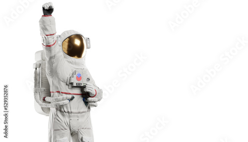 astronaut posing like space parson in-universe 3d render with transparent background