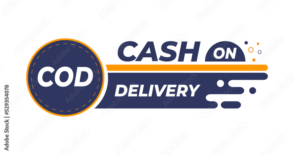 Cash on Delivery Logo. COD Text as Cash On Delivery Abbreviation Symbol. Order and Modern