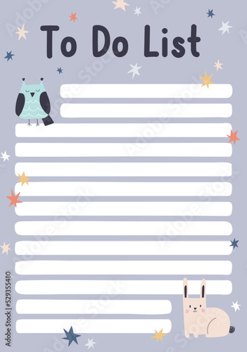 To-do list page design in Scandinavian style. Todo, plan paper template with ...