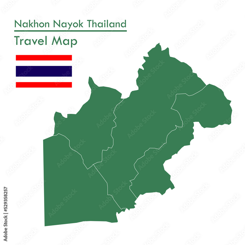 Obraz premium Green Map Nakhon Nayok Province is one of the provinces of Thailand