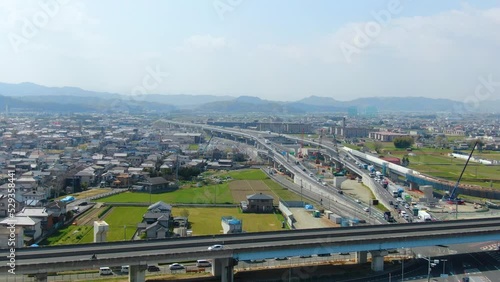 建設中の京奈和道路 奈良県橿原市の上空から２ 2022年4月撮影