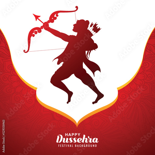 Happy dussehra festival illustration holiday card background