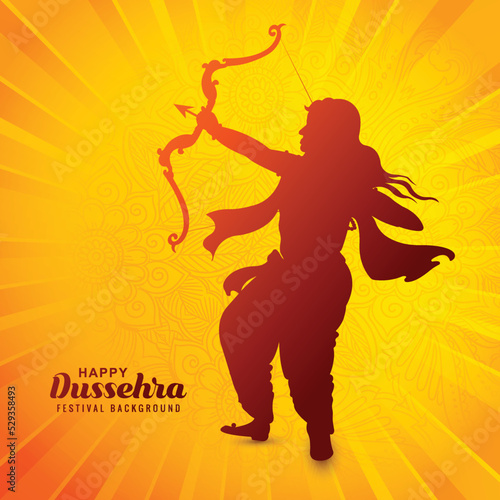Happy dussehra festival illustration holiday card background