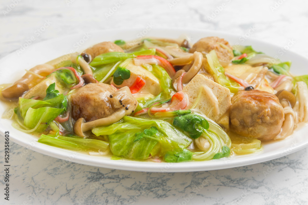 肉団子と豆腐の野菜餡かけ 肉団子と豆腐の野菜餡かけ