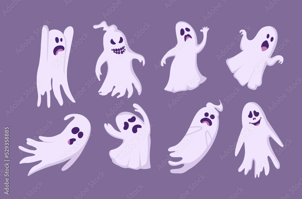 collection of vector illustration halloween ghosts pack collection of vector illustration halloween ghosts pack