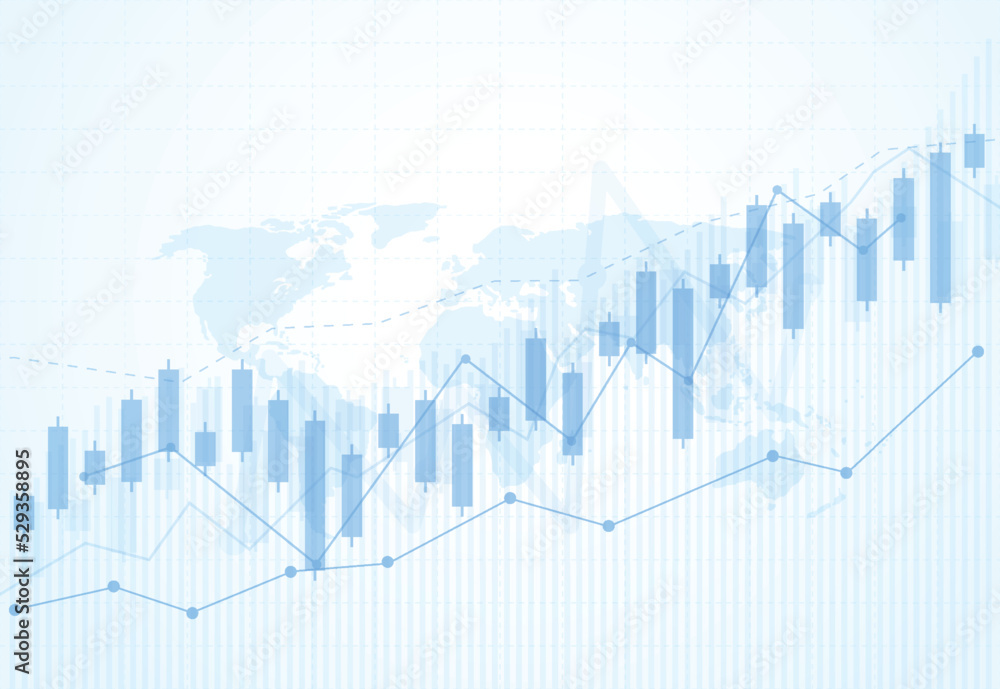 Business candle stick graph chart of stock market investment trading on dark background design. Bullish point, Trend of graph. Vector illustration Business candle stick graph chart of stock market investment trading on dark background design. Bullish point, Trend of graph. Vector illustration