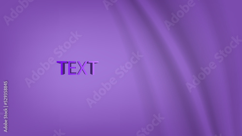 Vector sample of a violet wave background with an empty space on the left. Wallpaper or cover. 3d word text