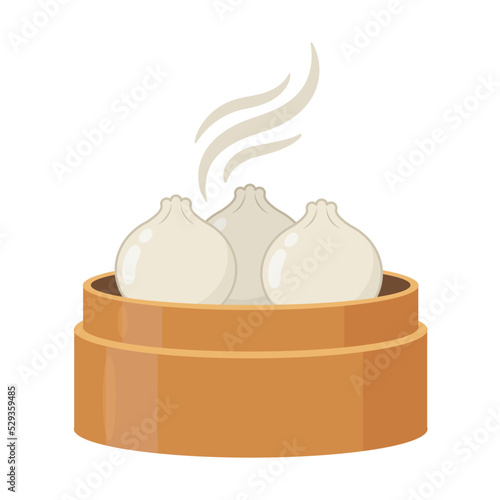 dim sum flat vector illustration clipart isolated on white background