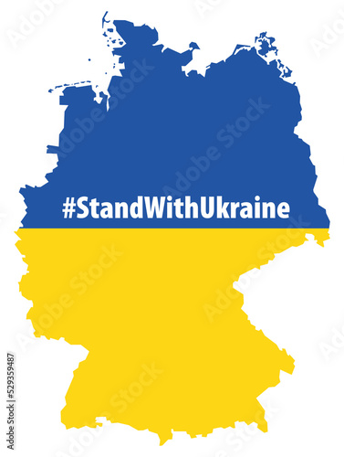 Germany map in Ukraine flag colors #Standwithukraine