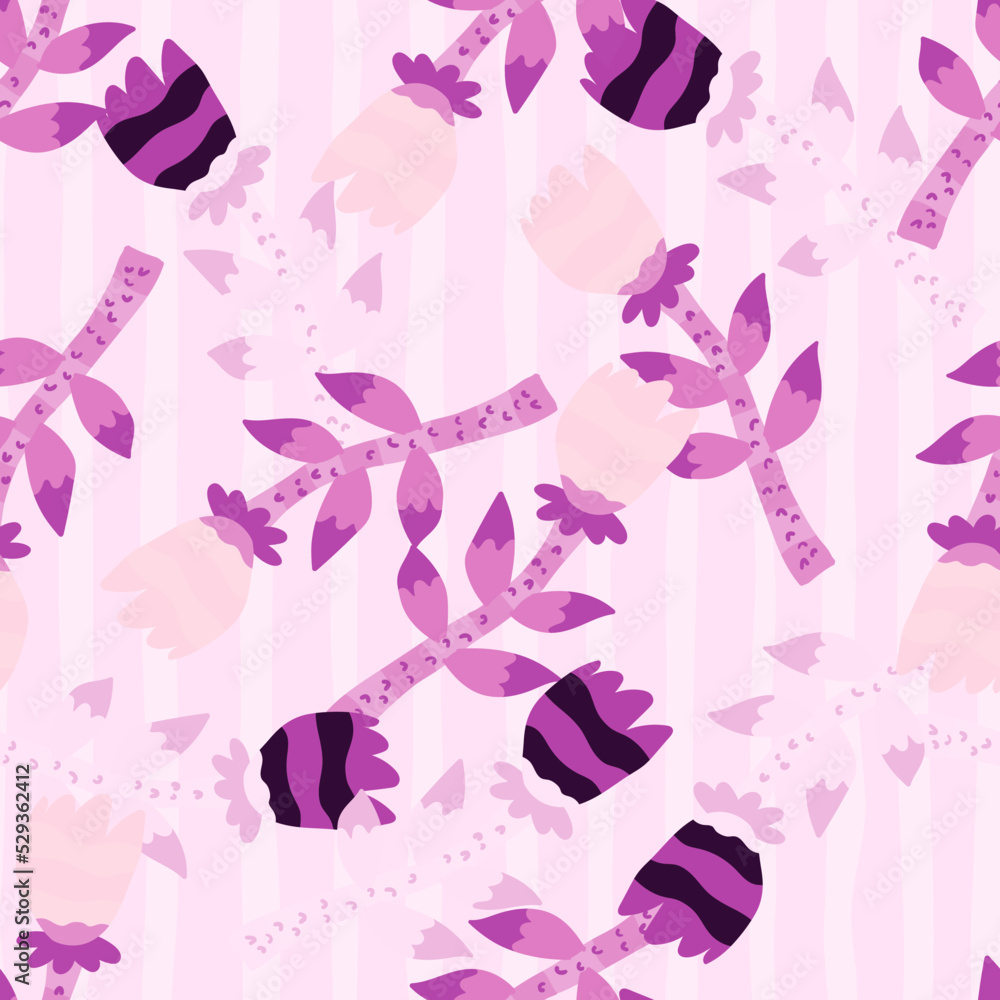 Contemporary flower seamless pattern. Creative botanical floral ornament. Strange plants endless wallpaper. Naive art. Contemporary flower seamless pattern. Creative botanical floral ornament. Strange plants endless wallpaper. Naive art.