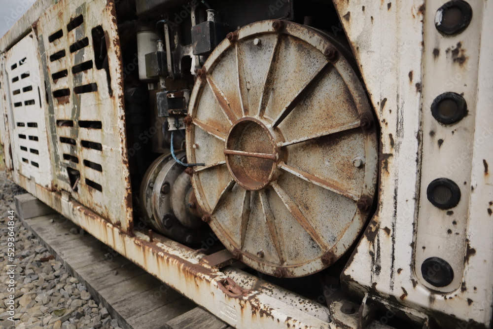 Old Coal Pipe Wheel Macro