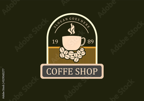 logo coffee shop with flat design style