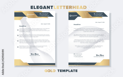 Modern and elegant gold luxury letterhead design template for company stationery design