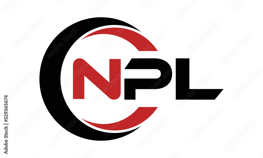 NPL three letter swoosh logo design vector template monogram logo abstract logo wordmark