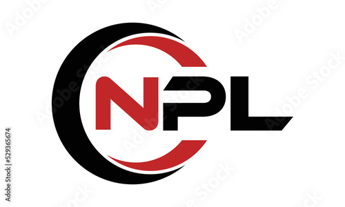 NPL three letter swoosh logo design vector template | monogram logo | abstract logo | wordmark logo | letter mark logo | business logo | brand logo | flat logo | minimalist logo | text | word | symbol