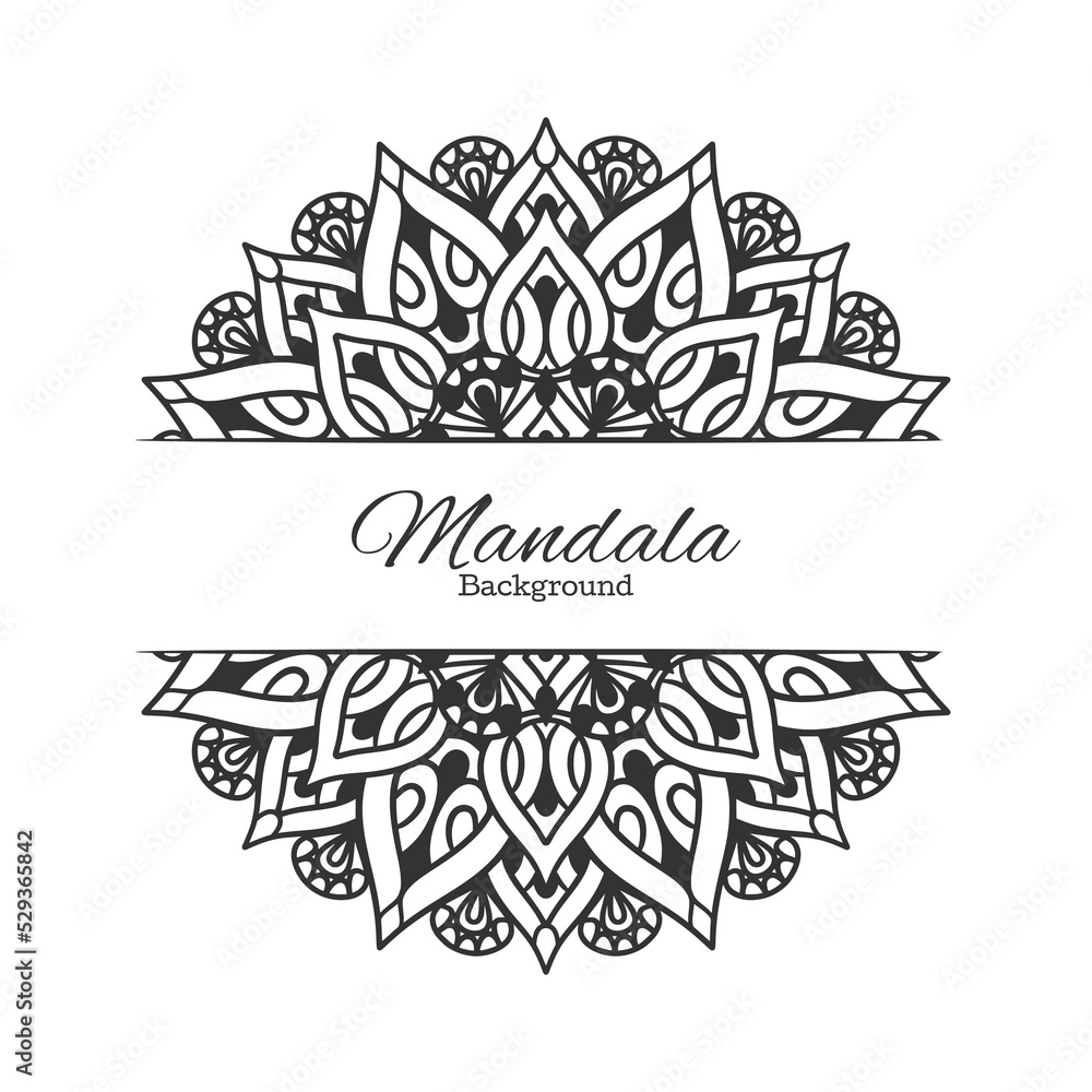 Fototapeta premium Ethnic Mandala Round Ornament Pattern With Text Space