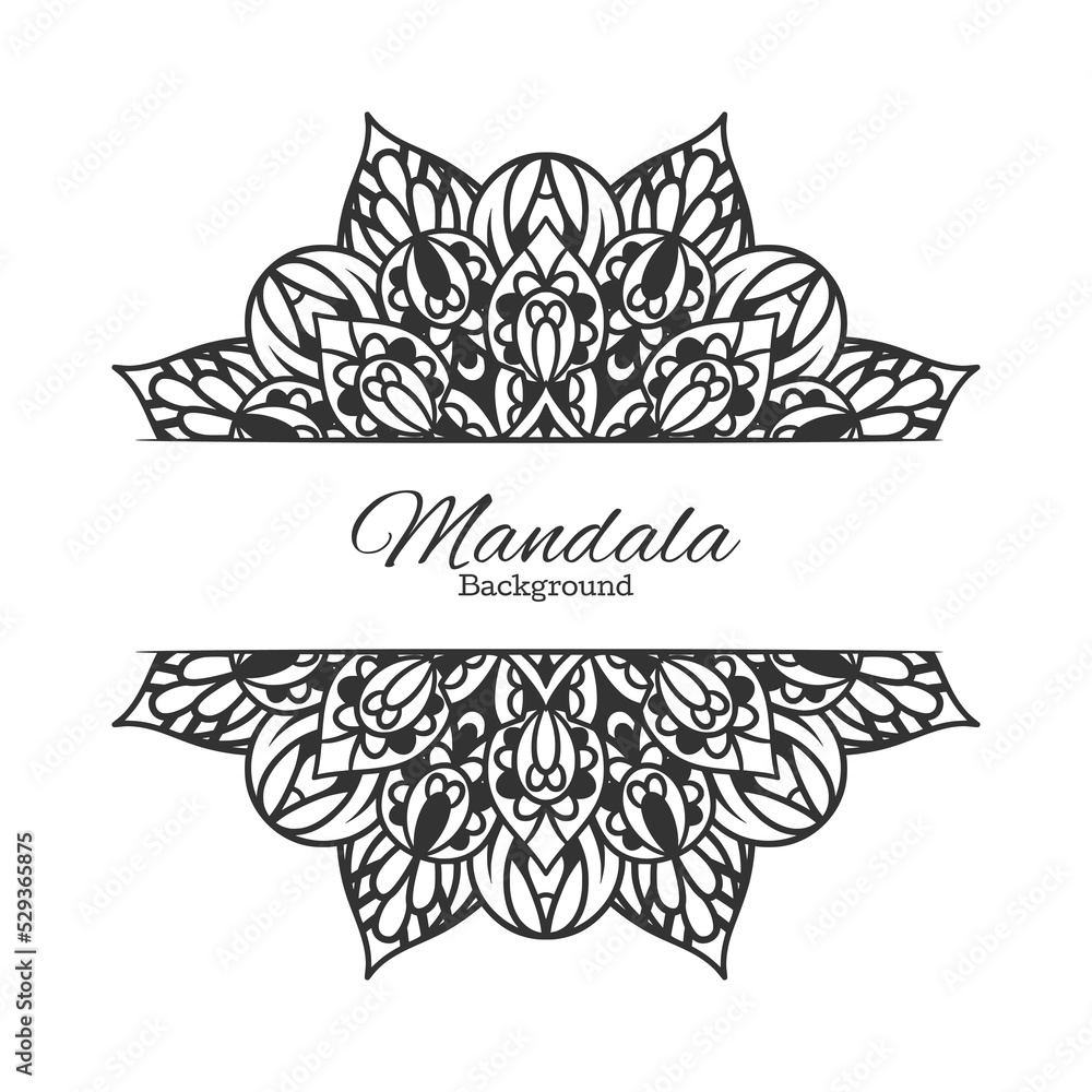 Ethnic Mandala Round Ornament Pattern With Text Space Ethnic Mandala Round Ornament Pattern With Text Space