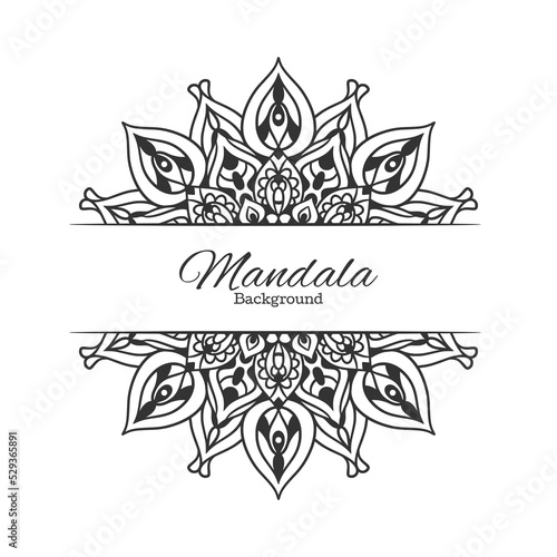 Ethnic Mandala Round Ornament Pattern With Text Space