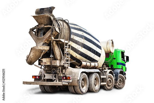 Canvas Print Concrete mixer truck isolated