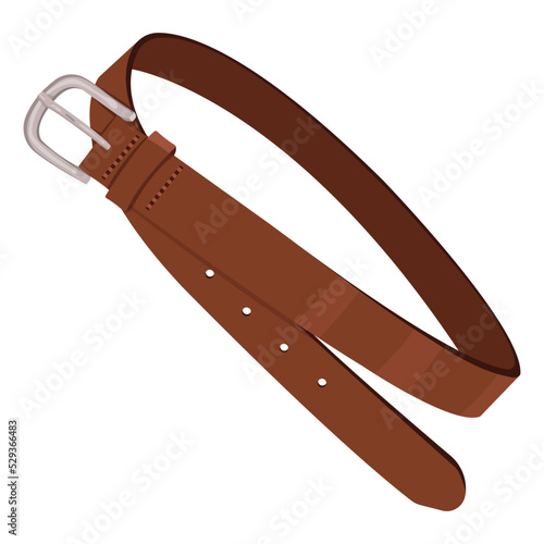 leather belt isolated vector illustration