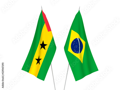 Brazil and Saint Thomas and Prince flags