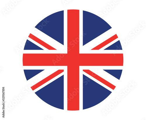 British United Kingdom Flag National Europe Emblem Icon Vector Illustration Abstract Design Element