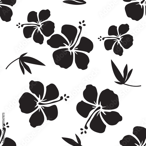 Hibiscus seamless pattern, background