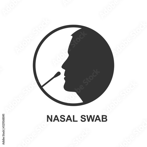 Covid-19 nasal swab test icon.