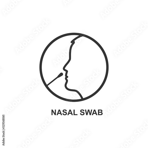 Covid-19 nasal swab test icon.
