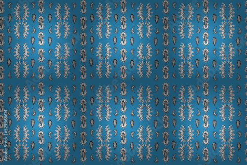 Photography Seamless pattern with interesting doodles on colorfil background