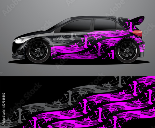 Rally car decal graphic wrap vector  abstract background