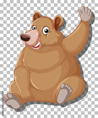 Grizzly bear cartoon character isolated
