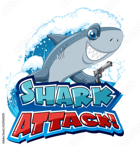 Font design for words shark attack