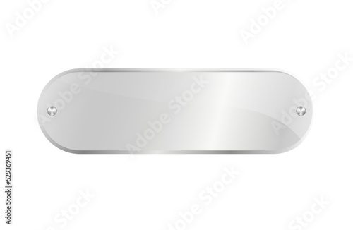 Clear acrylic signboard isolated icon. Glassy signage template, glass nameplate design element vector illustration.