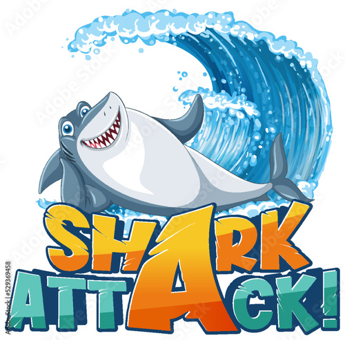 Font design for words shark attack