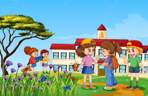 A girl bullied by other kids