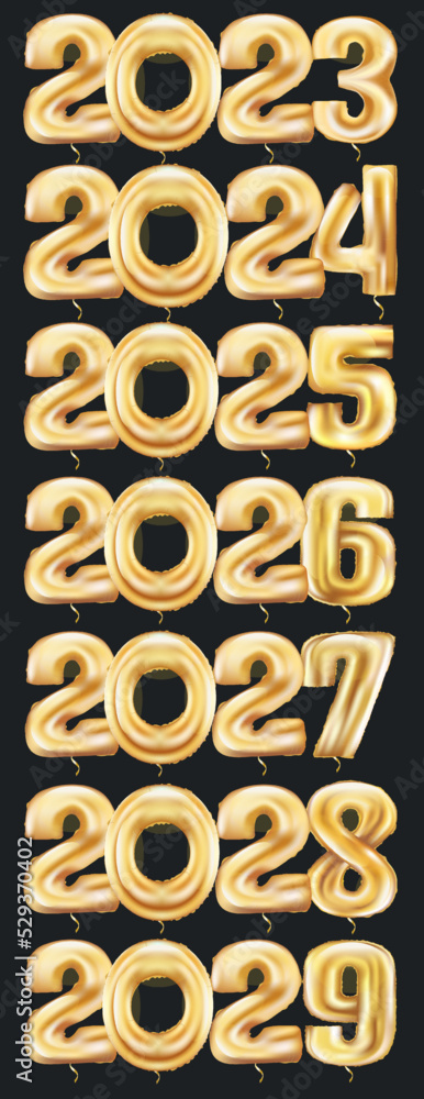 2023 symbol golden metallic 3d-illustration, Happy new 2023 year Elegant gold text with light. 2024, 2025, 2026, 2027, 2028, 2029. 2023 symbol golden metallic 3d-illustration, Happy new 2023 year Elegant gold text with light. 2024, 2025, 2026, 2027, 2028, 2029.