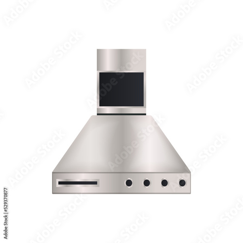 Air extractor icon. Modern electronic appliance, realistic household device, kitchen interior equipment isolated vector illustration.