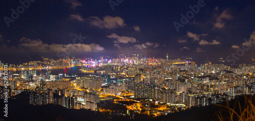 Night view at Fei Ngo Shan (Kowloon Peak), Hong Kong
